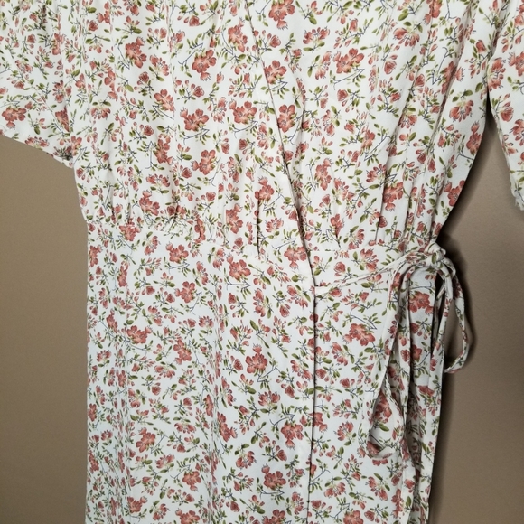 014 20 start White boho ditsy floral v-neck ruffle wrap waist midi dress - Picture 8 of 11